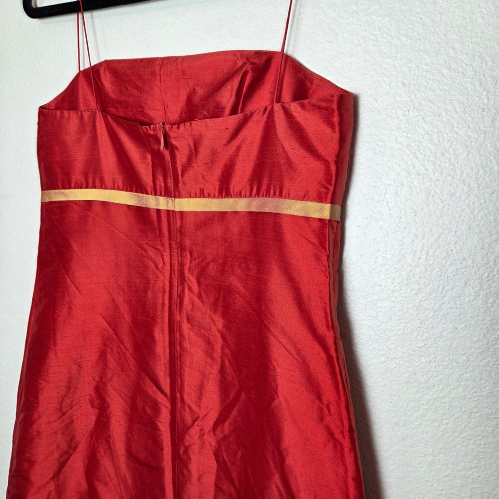 Aria Y2k taffeta red cocktail dress homecoming empire waist womens size 4 - Picture 5 of 12
